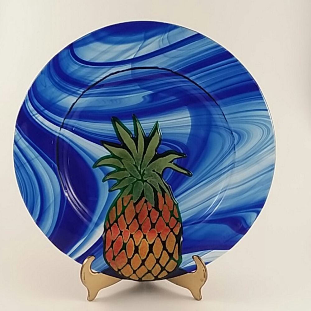 Collectible artisan glass plate by Jan Mitchell